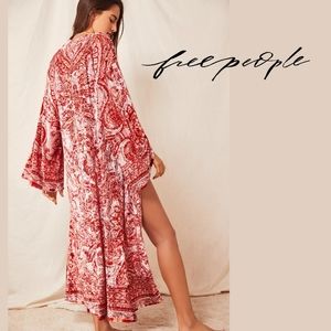 Free People Enchanted Robe Kimono in Palace Pink